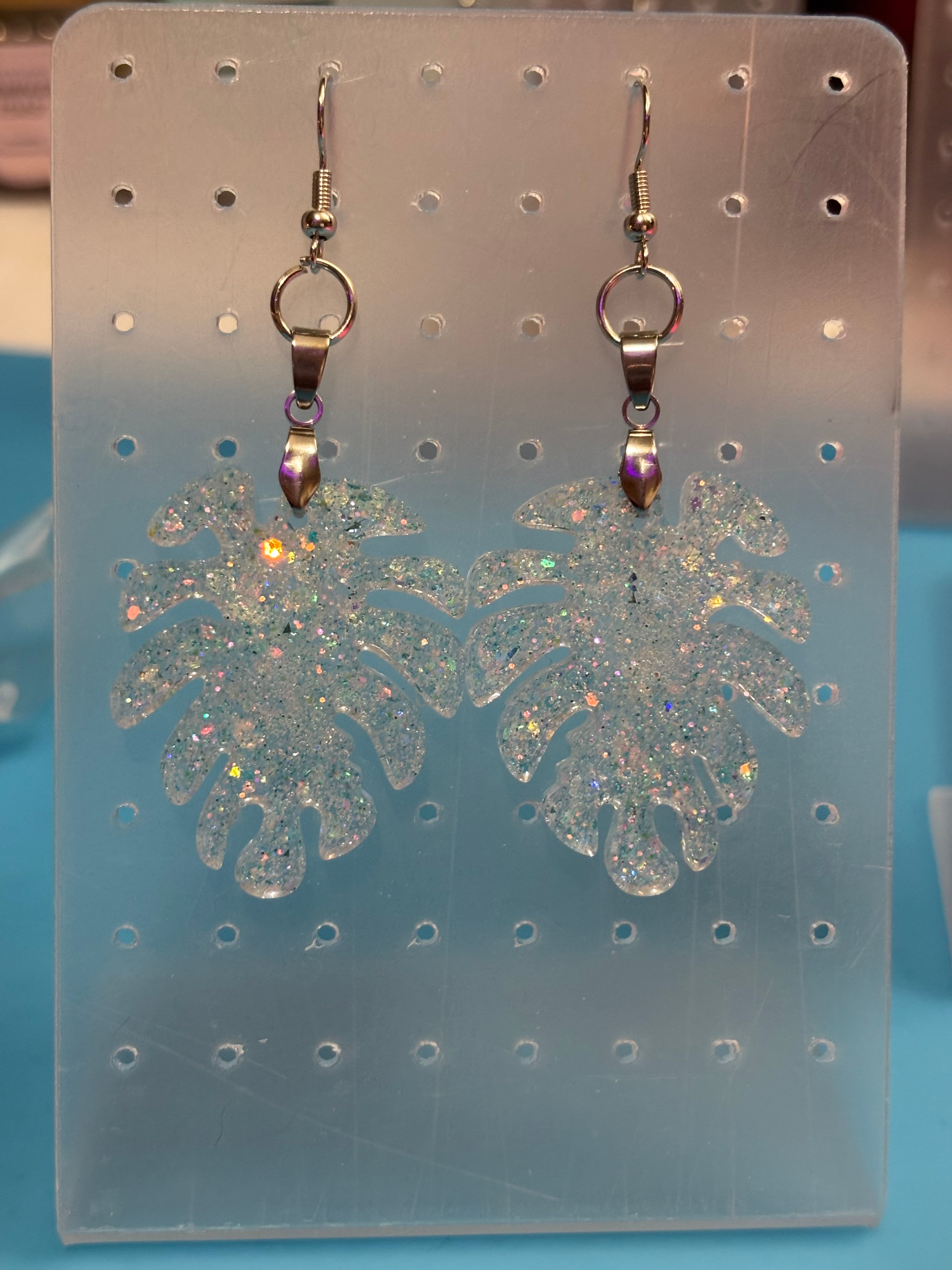 Glitter Leaf earrings