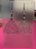 Glitter triangle earrings
